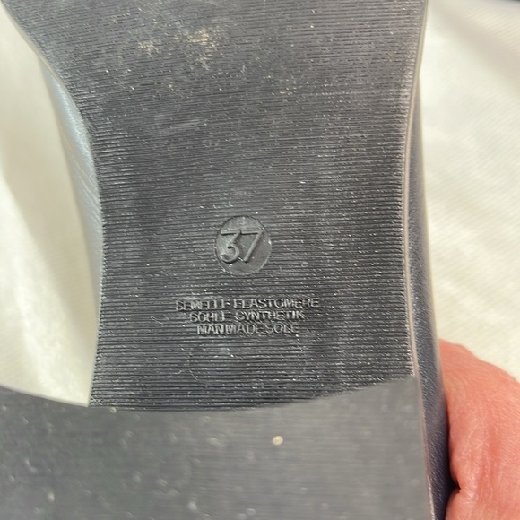 Vintage 90s Aldo Navy Blue Square Toe Block Heel Pumps Leather Italy 37 EU - Picture 8 of 12